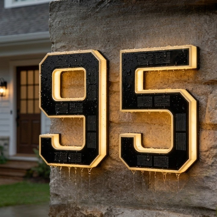 Solar backlit LED house number sign - product photo 4