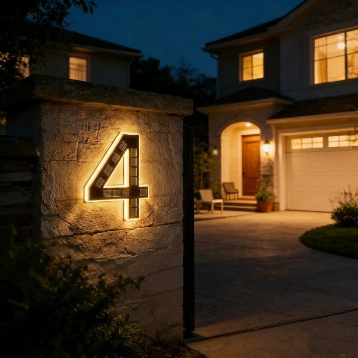 Solar backlit LED house number sign - product photo 9