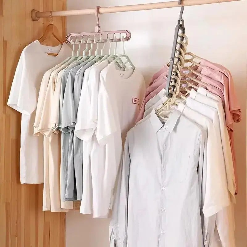 Space-saving closet organizer holding nine garments - product photo 5