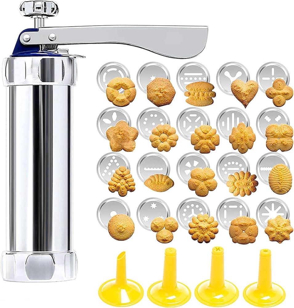 Stainless steel cookie press with shape discs - product photo 7