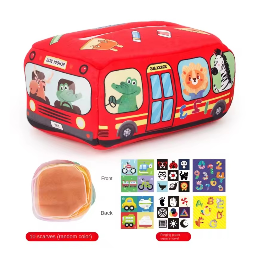 Montessori fabric tissue box sensory toy - product photo 2