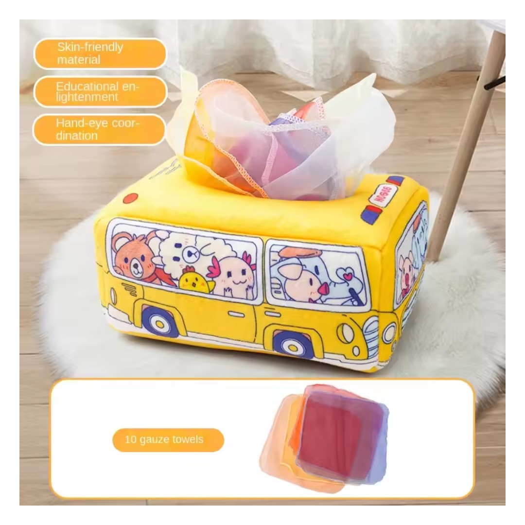 Montessori fabric tissue box sensory toy - product photo 7