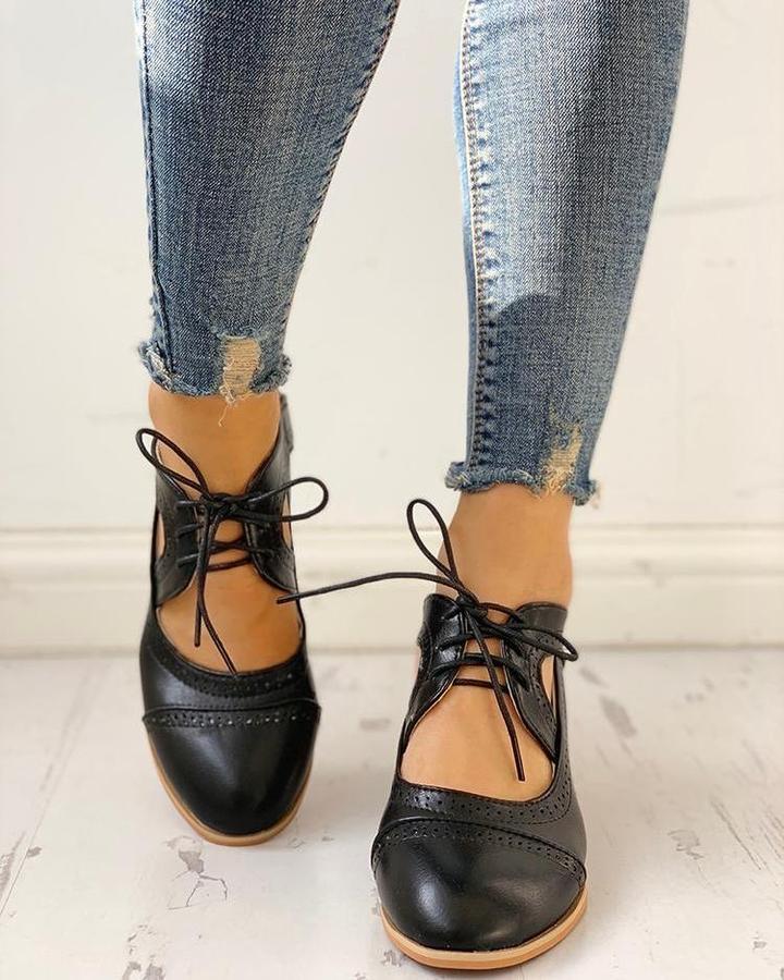Nora | Women's Orthopedic Lace-Up Block Heel Shoes