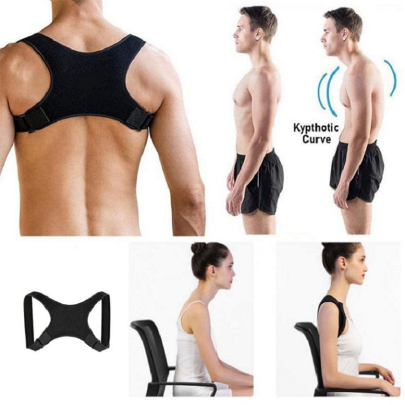 Adjustable neoprene posture band worn across the shoulders - product photo 2