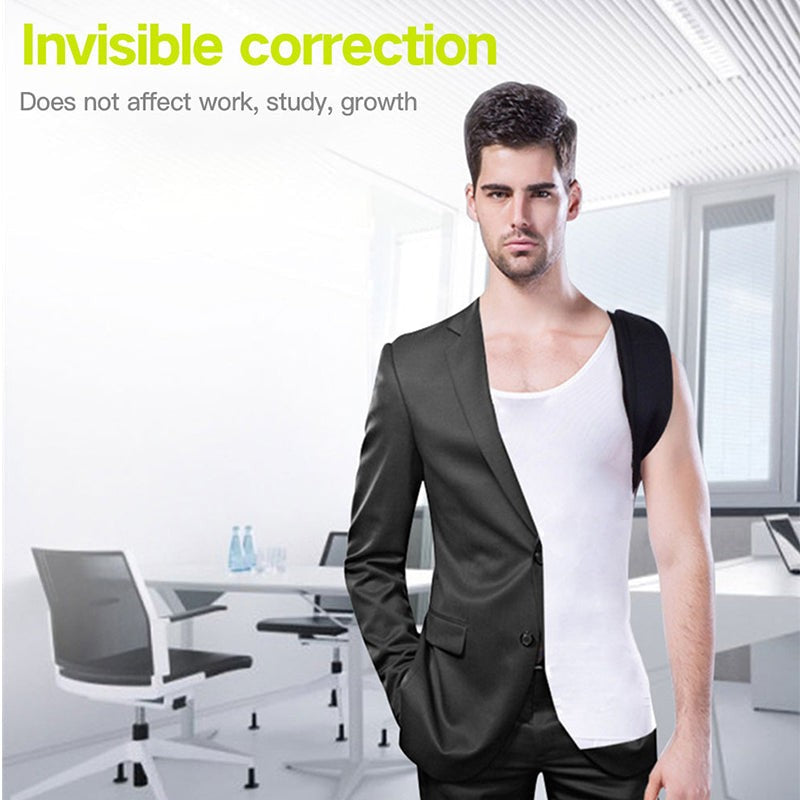 Adjustable neoprene posture band worn across the shoulders - product photo 3
