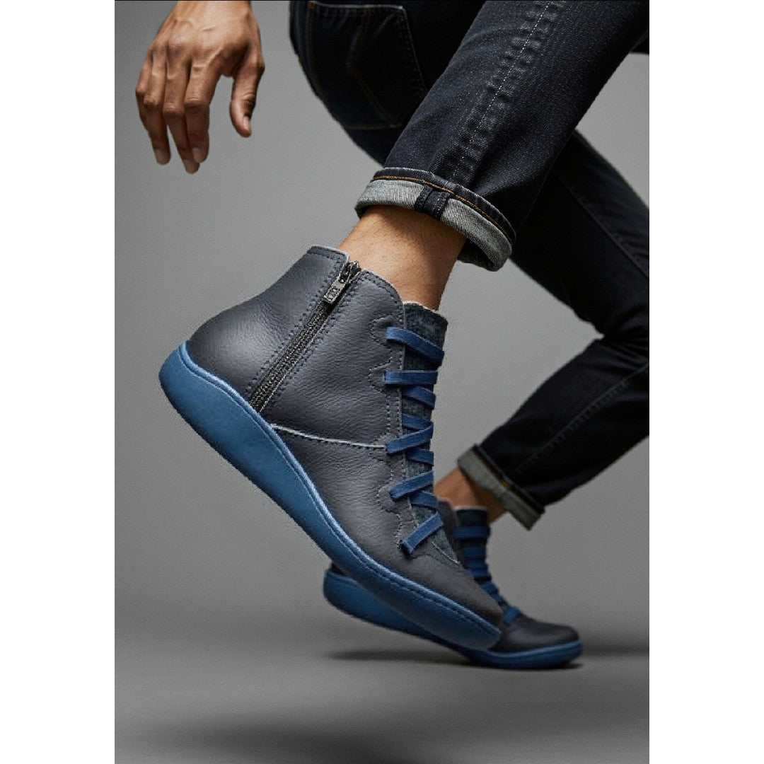 Woman wearing the Vada women's boots, front view
