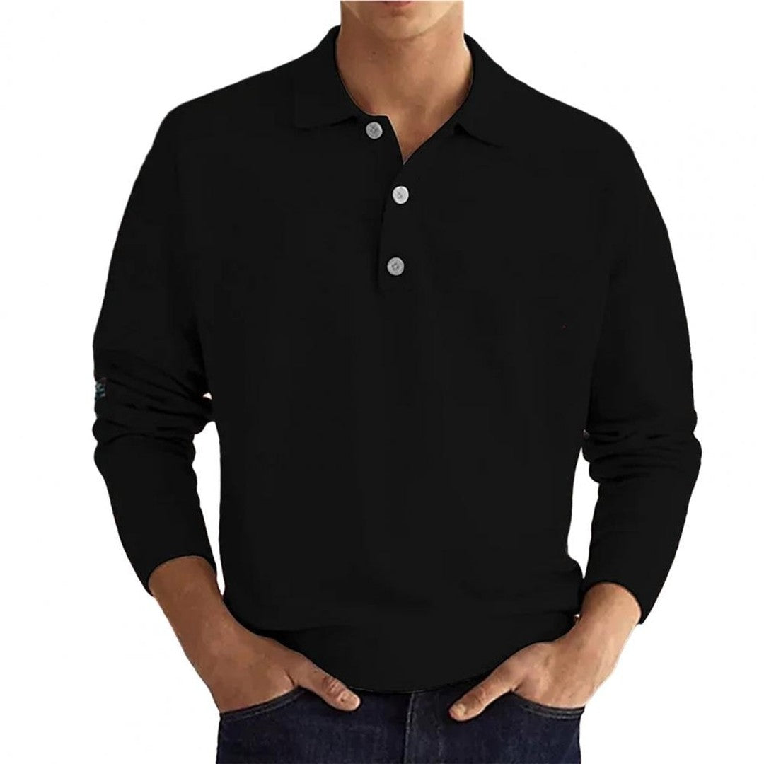 Man wearing the Valentin men's elegant polo shirt, 7 view