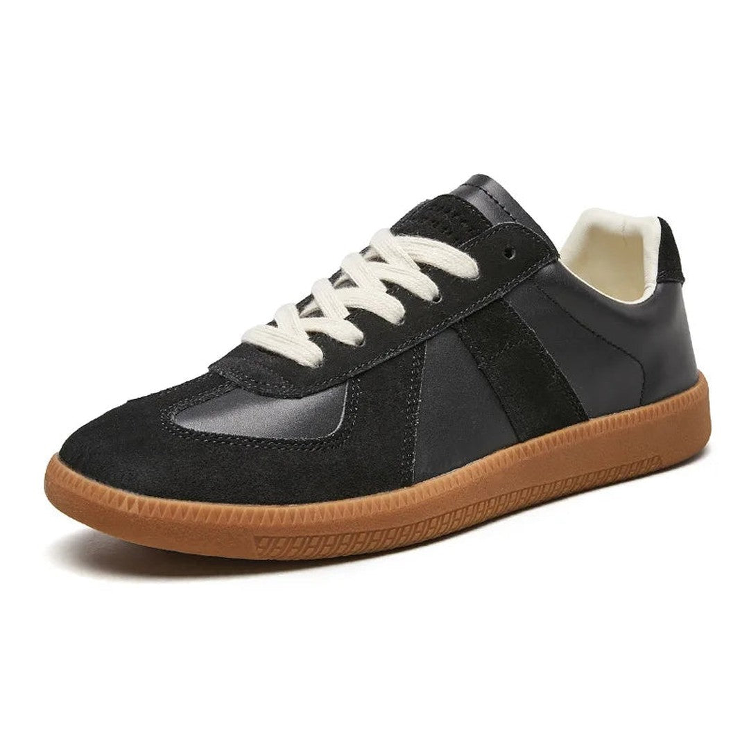 Man wearing the Vaughn men's casual lace shoes, flatlay view