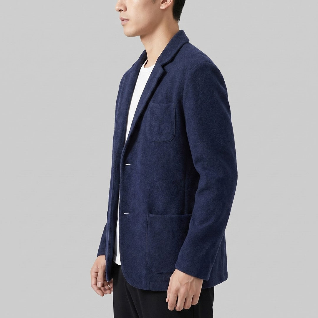 Man wearing the Viggo men's casual collared jacket, 12 view