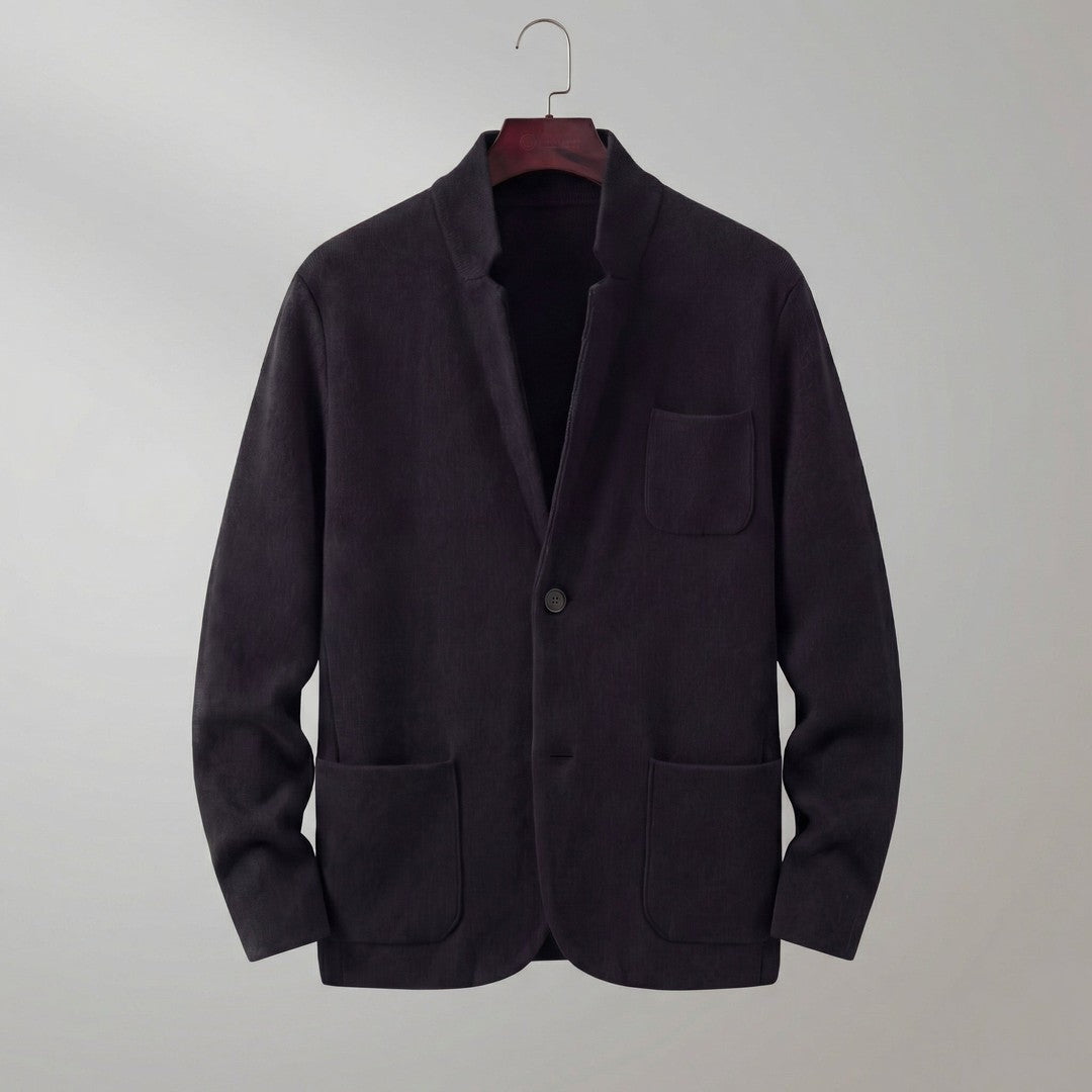 Man wearing the Viggo men's casual collared jacket, back view