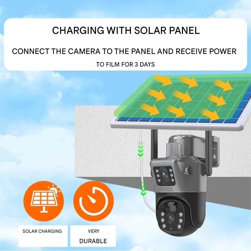 Solar dual lens PTZ outdoor security camera - product photo 7