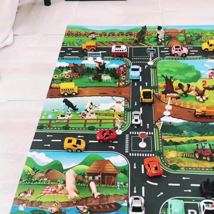 Farm and road play mat for toy cars - product photo 8