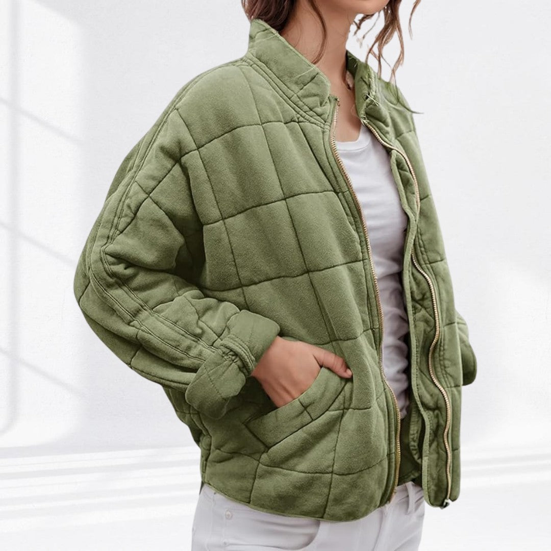 Man wearing the Wolfgang men's quilted jacket, 7 view