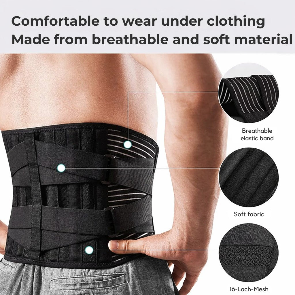 Lumbar back support belt with aluminium stays - product photo 3