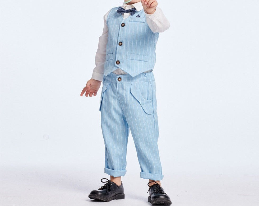 Boys' three-piece shirt, waistcoat and trouser set - product photo 2