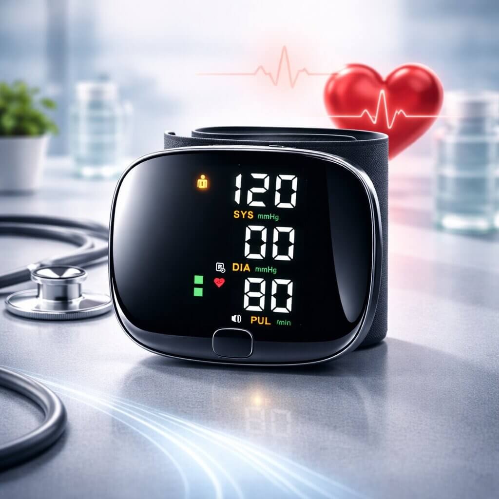 Rechargeable wrist cuff monitor with touch display - product photo 2