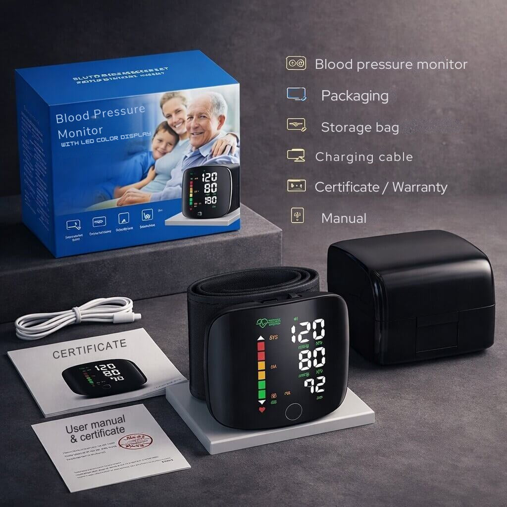 Rechargeable wrist cuff monitor with touch display - product photo 7