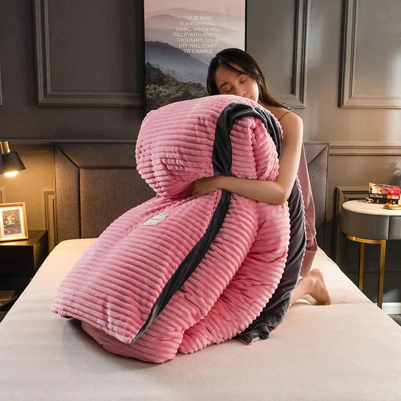 Velvety fleece duvet cover set with pillowcases - product photo 5