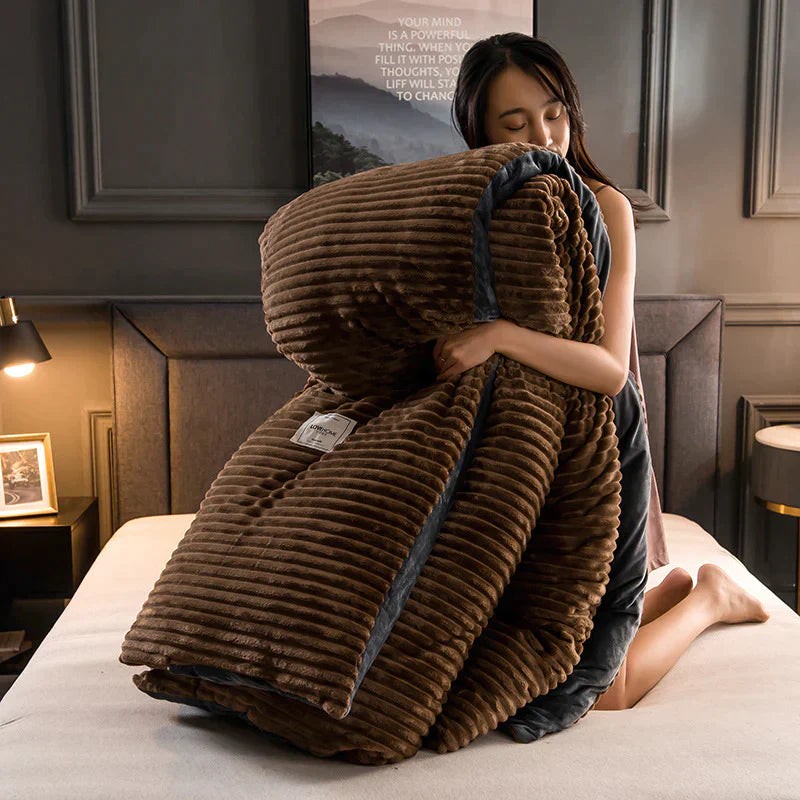 Velvety fleece duvet cover set with pillowcases - product photo 7