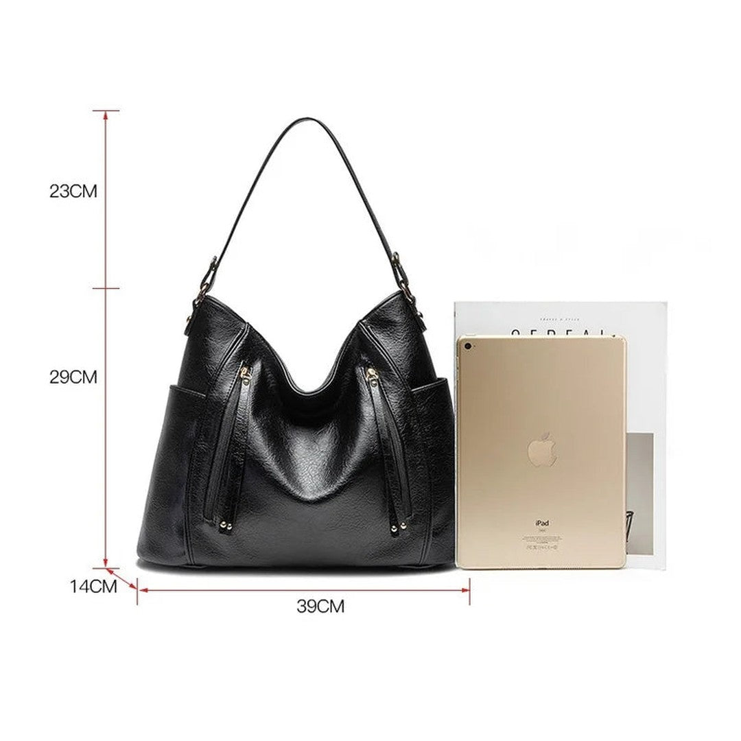 Woman wearing the Ximena women's elegant bag, 11 view