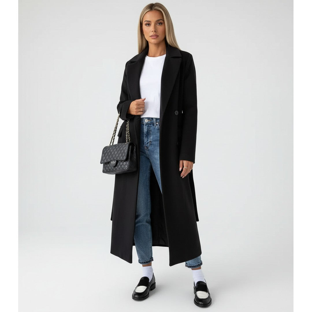 Woman wearing the Ylva women's long-sleeve coat, 10 view