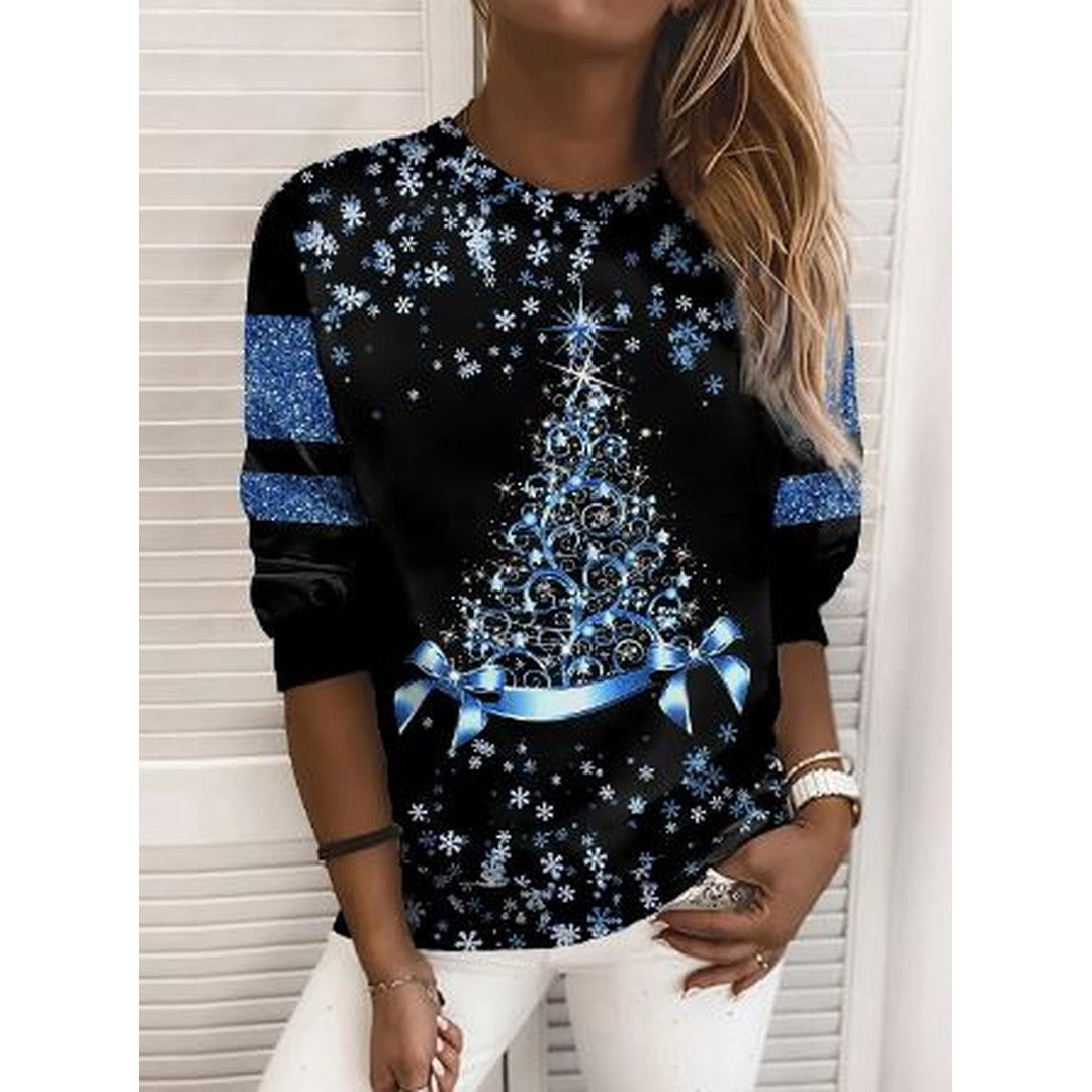 Woman wearing the Zoe women's knit elegant sweatshirt, 8 view