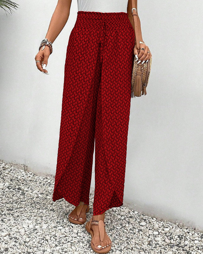 Maya | Women's Boho Printed High-Rise Trousers