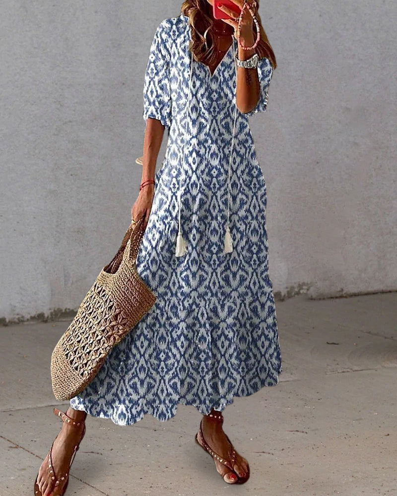 Hazel | Women's Printed Boho A-Line Summer Dress