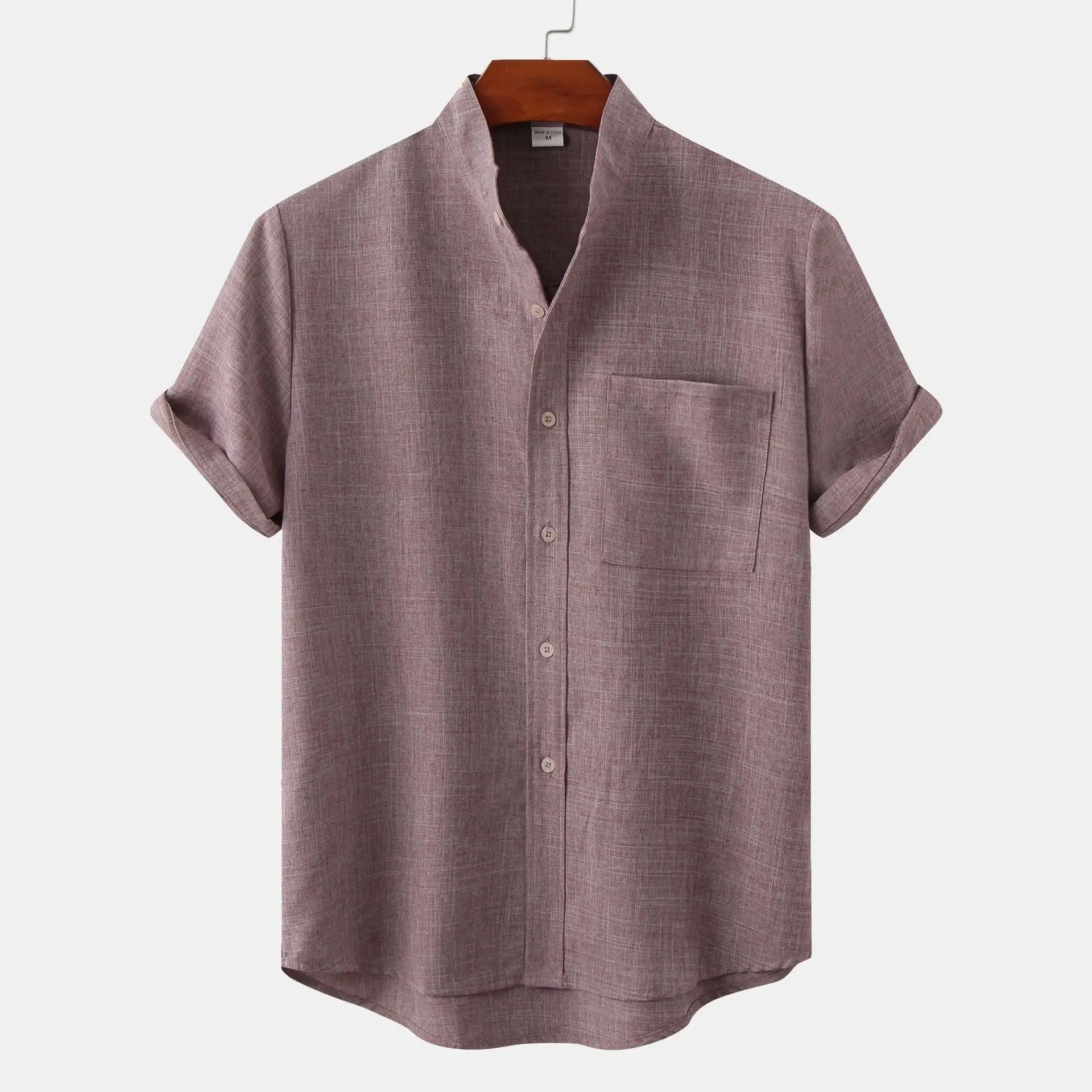 Aaron | Men's Stand Collar Button-Down Shirt