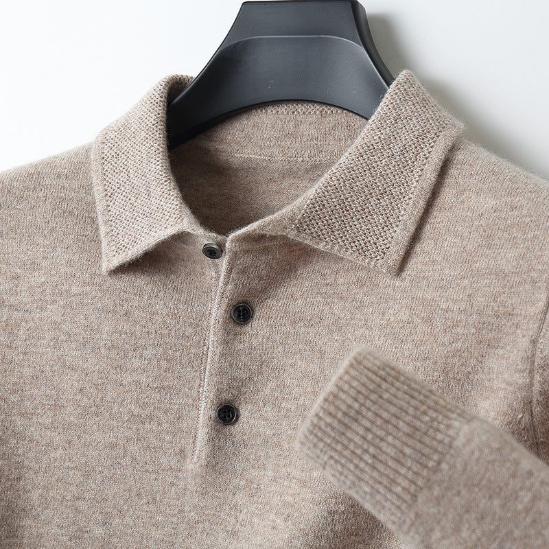 Leandro | Men's Knit Long Sleeve Polo Top