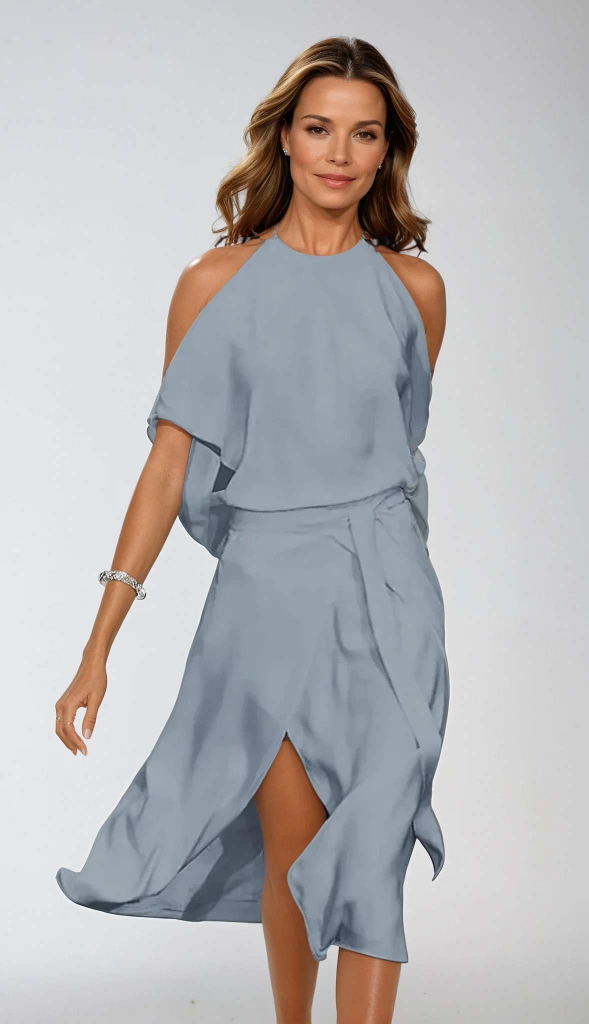 Clara | Women's Halter Neck A-Line Dress With Slit