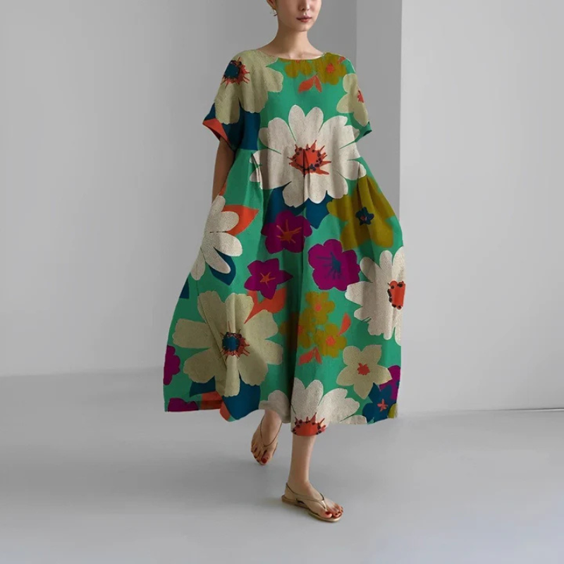 Mirelle | Women's Loose Fit Floral Boho Midi Dress