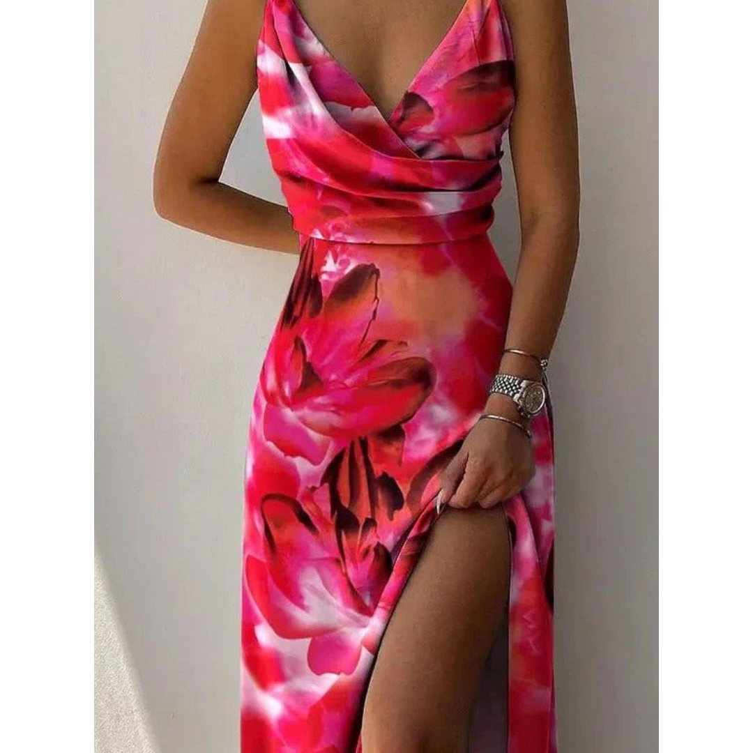 Isla | Women's Floral V-Neck Strap Maxi Dress