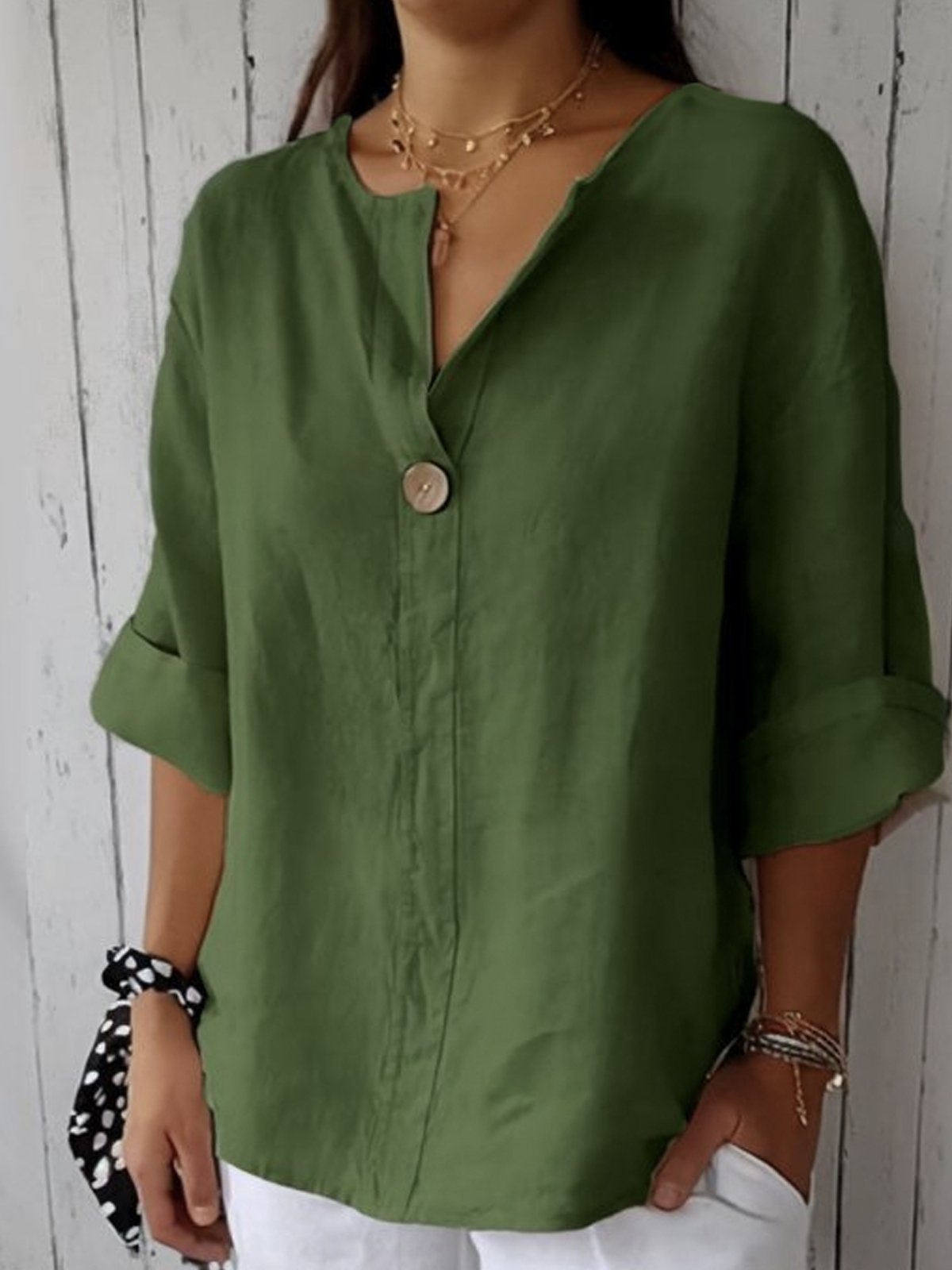 Sophie | Women's Button-Up Tunic Length Blouse