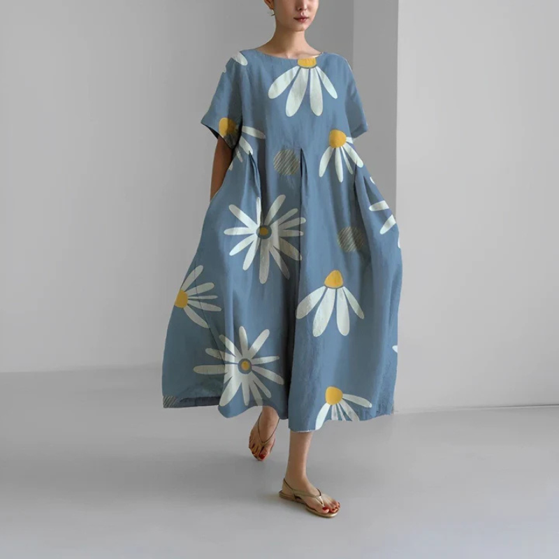 Mirelle | Women's Loose Fit Floral Boho Midi Dress