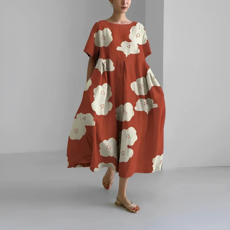 Mirelle | Women's Loose Fit Floral Boho Midi Dress