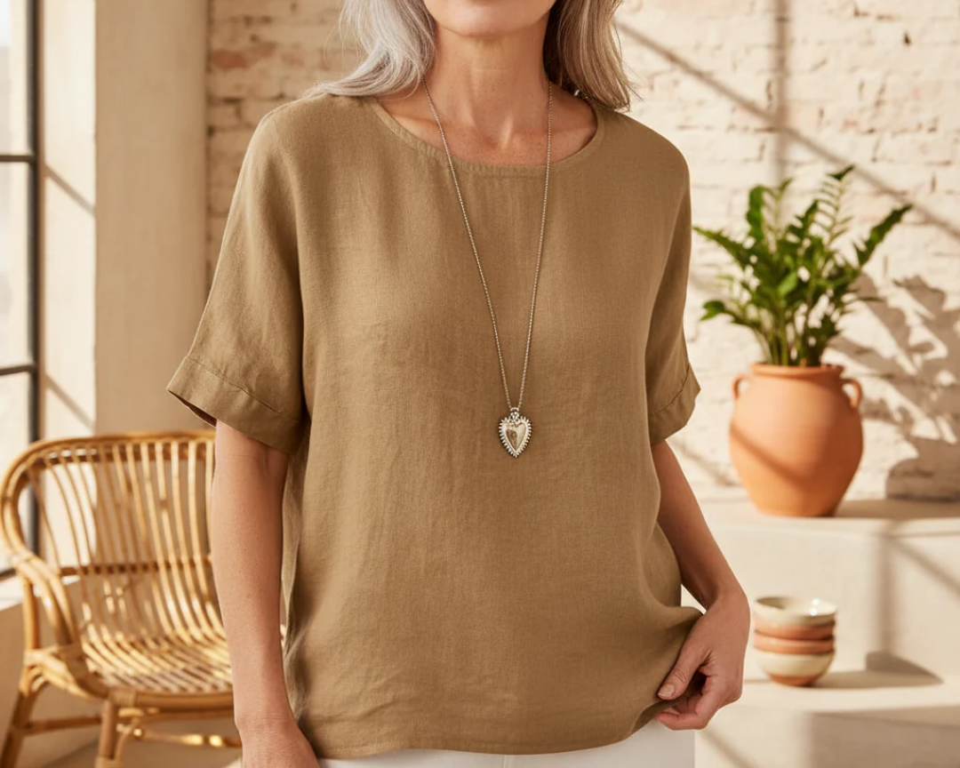Maya | Women's Relaxed Fit Crew Neck Casual Blouse