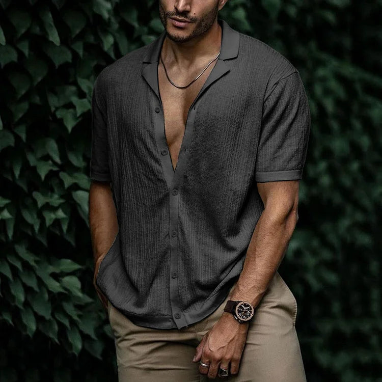 Marco | Men's Short Sleeve Cuban Collar Button Shirt