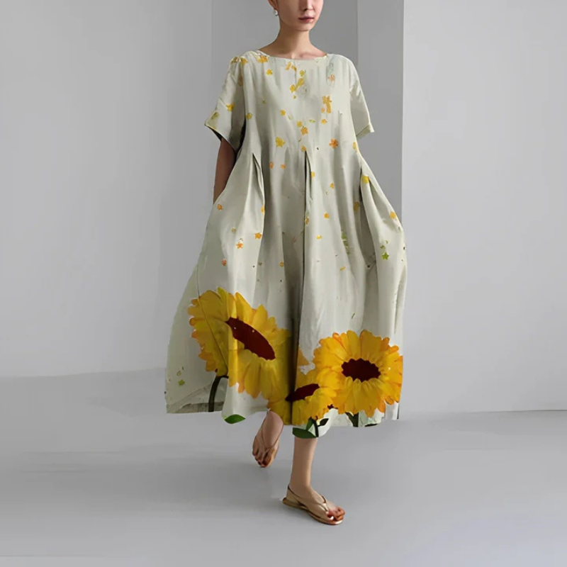 Mirelle | Women's Loose Fit Floral Boho Midi Dress