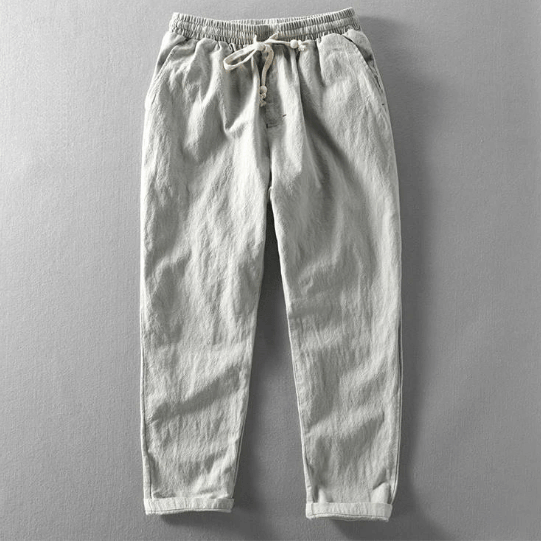 Ethan | Men's Casual Linen Drawstring Waist Trousers