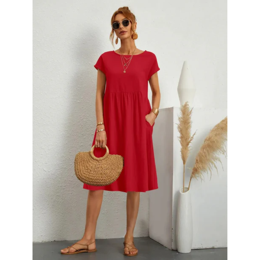 Sabine | Women's Cap Sleeve Midi Dress