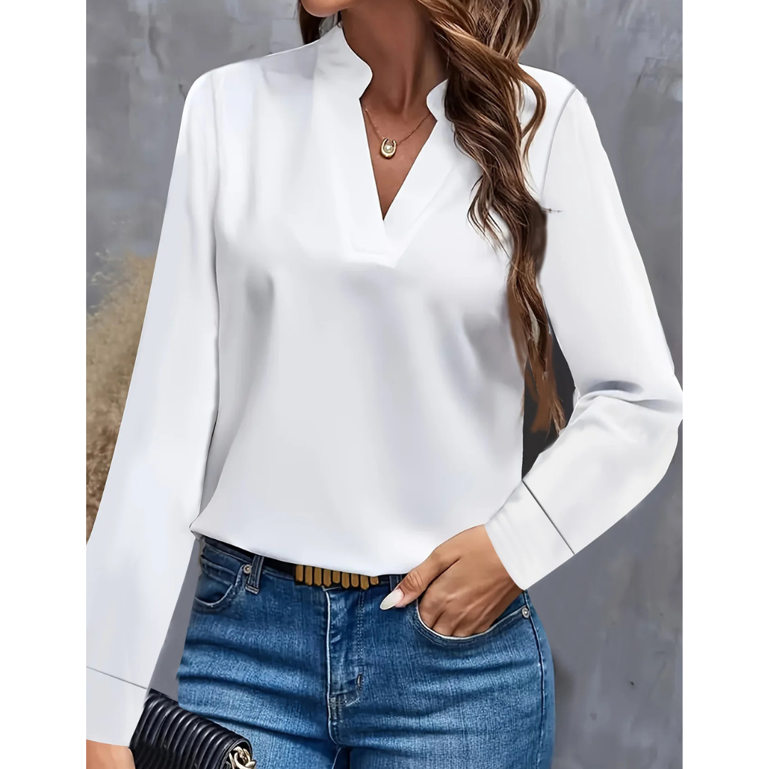 Selene | Women's V-Neck Long Sleeve Tunic Blouse