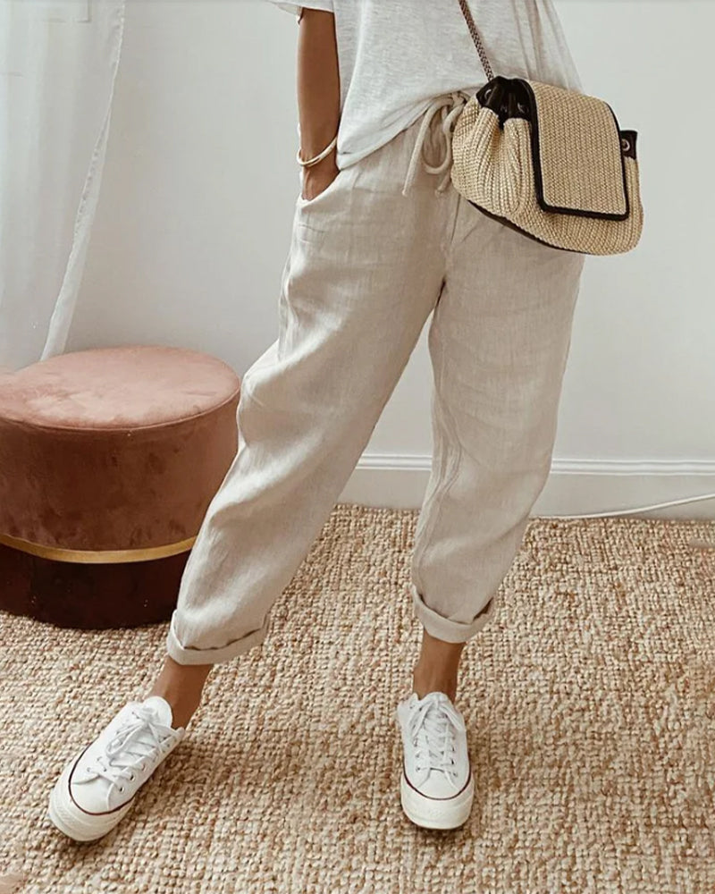 Astra | Women's Linen Drawstring Pants