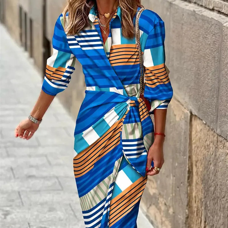 Mila | Women's Wrap Style V-Neck Shirt Dress