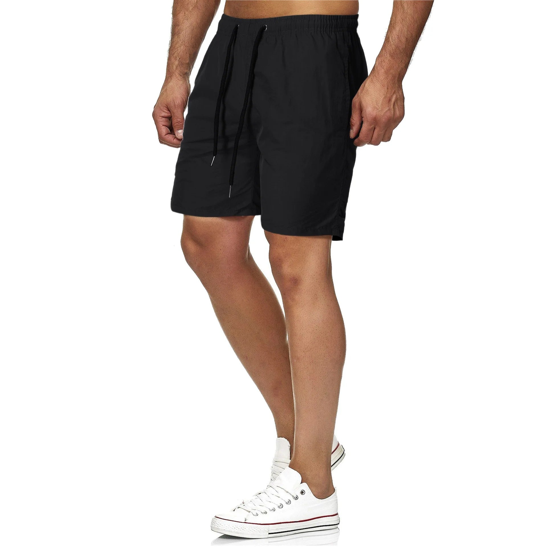 Leo | Men's Solid Colour Drawstring Beach Swim Shorts