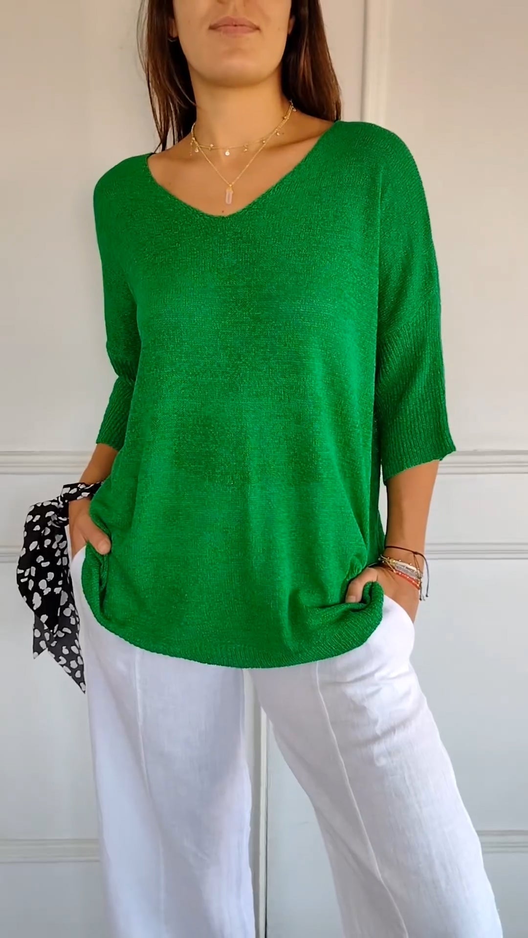 Talia | Women's Relaxed V-Neck Knit Casual Top