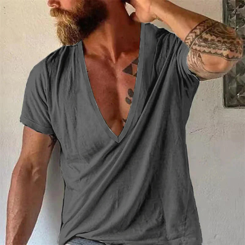 Caden | Men's Deep V-Neck Casual Tee