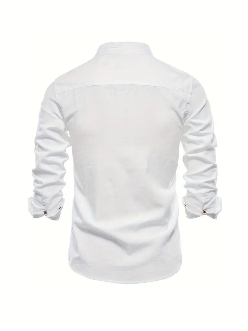 Ethan | Men's Mandarin Collar Button Front Shirt