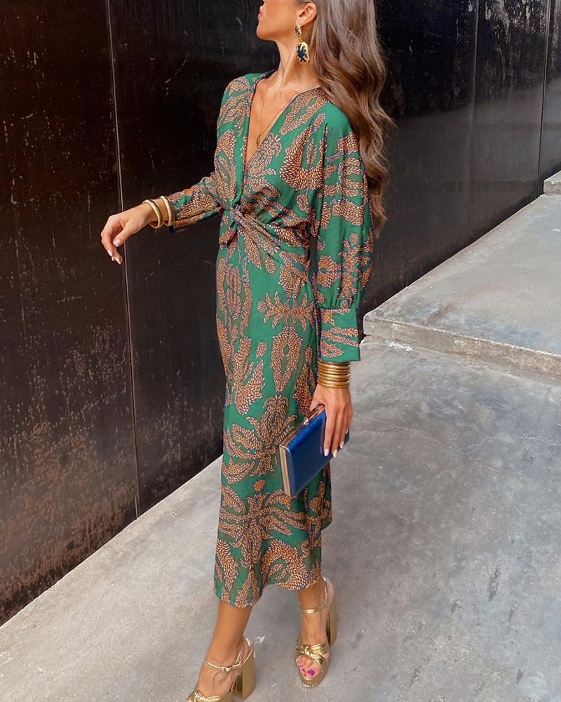 Seren | Women's V-Neck Long Sleeve Dress