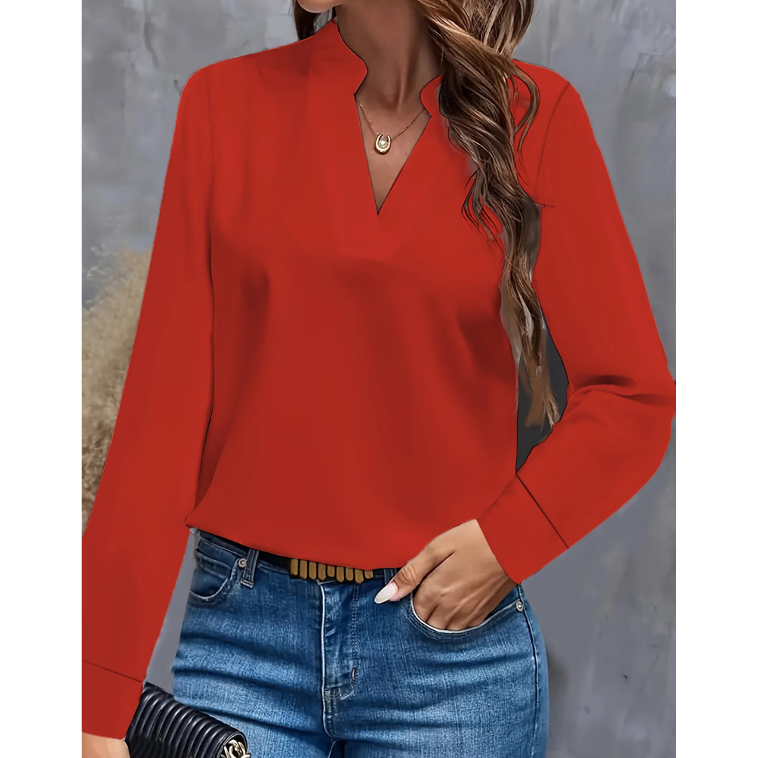 Selene | Women's V-Neck Long Sleeve Tunic Blouse